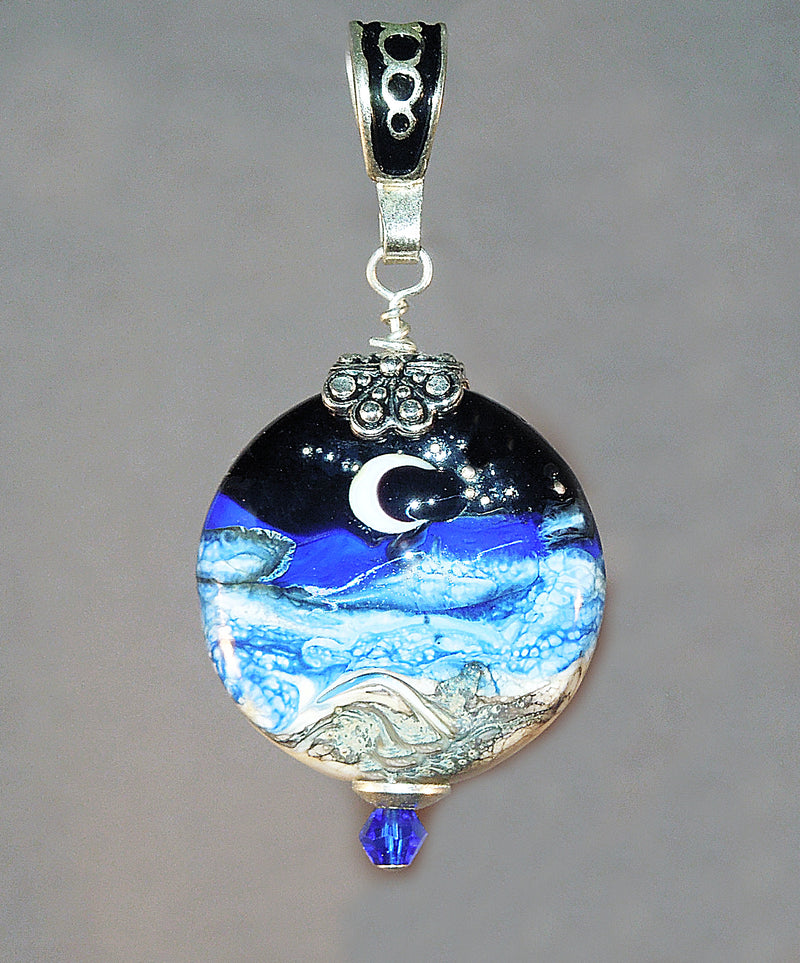 Starry Night Seascape Pendant