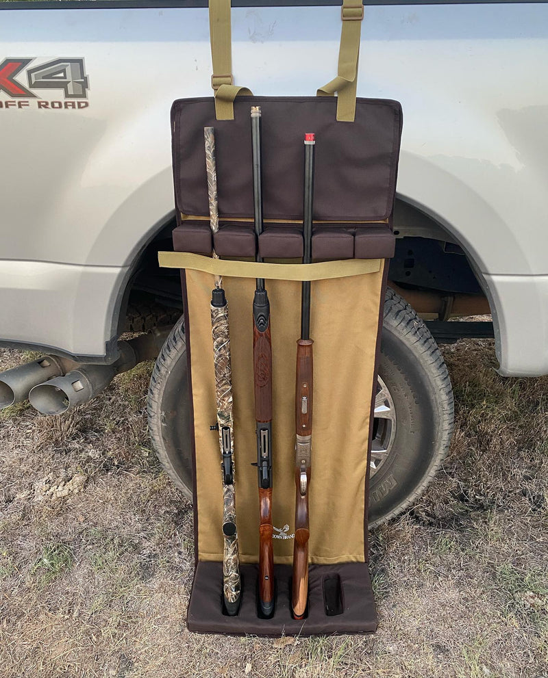 Ultimate Shotgun Rest: Tan and Brown with Barrel Cover