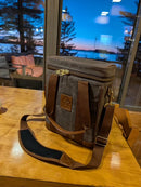 Wine & Whiskey Tote in Pecan 18 oz. Waxed Canvas