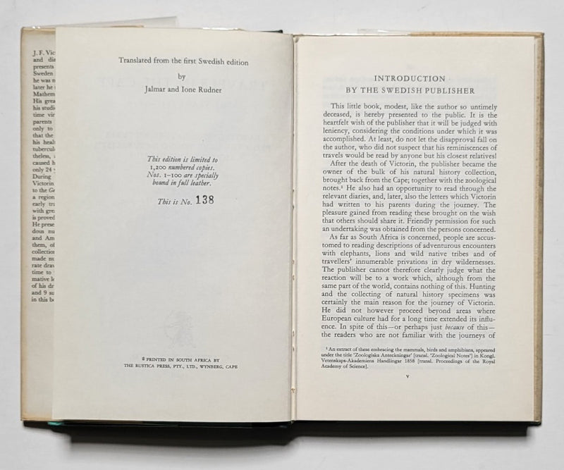 J. F. Victorin’s Travels in the Cape: The Years 1853-1855