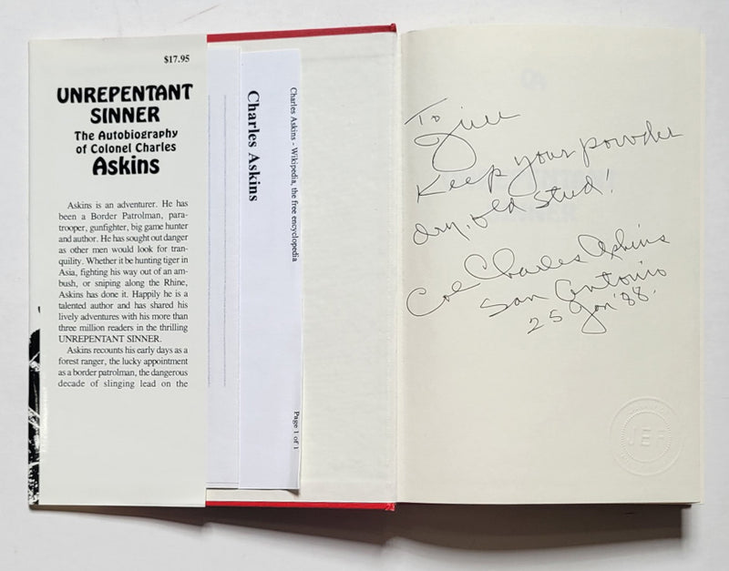 Unrepentant Sinner: The Autobiography of Colonel Charles Askins