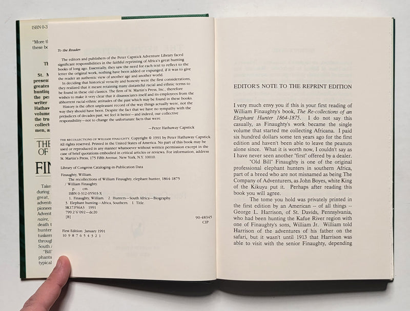 The Recollections of William Finaughty: Elephant Hunter 1864-1875