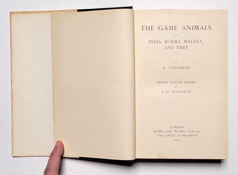 The Game Animals of India, Burma, Malaya, and Tibet
