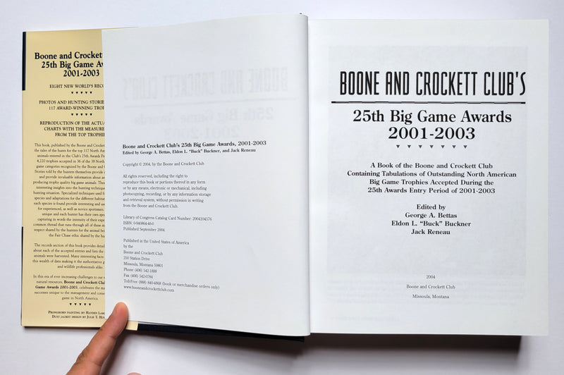 Boone and Crockett Club’s 25th Big Game Awards, 2001-2003