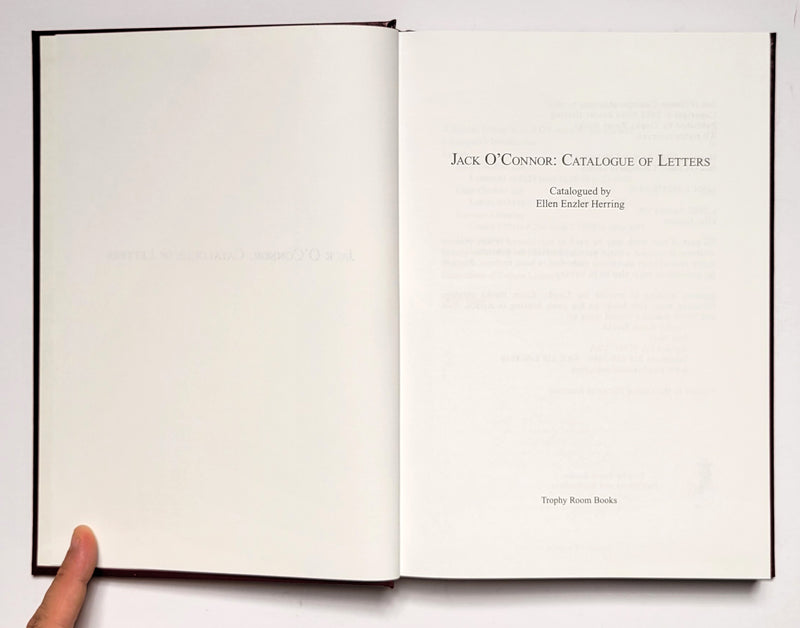 Jack O’Connor: Catalogue of Letters