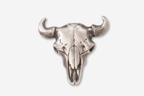 Buffalo Skull Pewter Pin