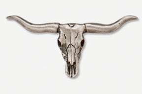 Longhorn Steer Skull Pewter Pin