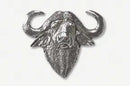Cape Buffalo Head Pewter Pin
