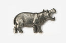 Hippopotamus Pewter Pin