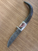 Turkey Scrimshaw Damascus Knife