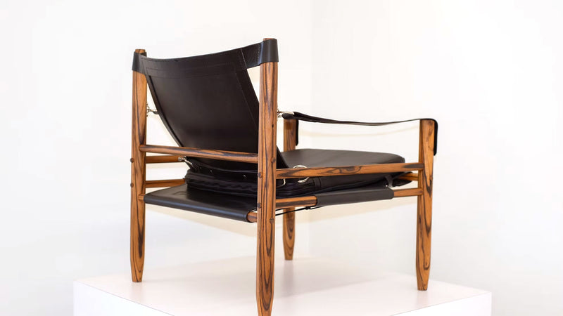 Black Leather Safari Chair