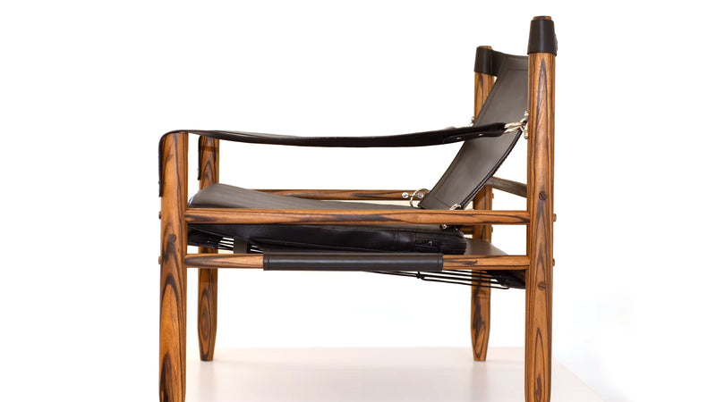 Black Leather Safari Chair