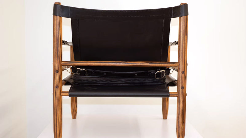 Black Leather Safari Chair
