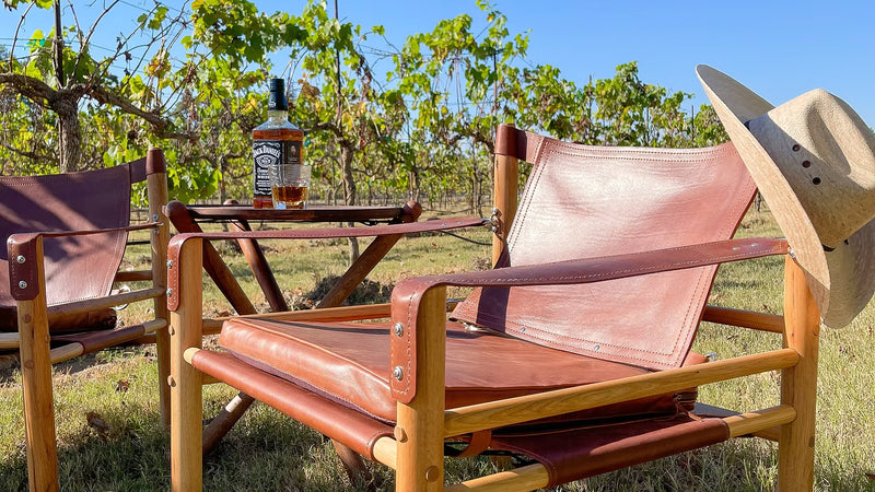 Cognac Latigo Leather Safari Chair