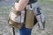 Waxed Canvas Game Bird Bag: Digital Camo and Brown Leather