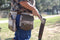 Waxed Canvas Game Bird Bag: Digital Camo and Brown Leather