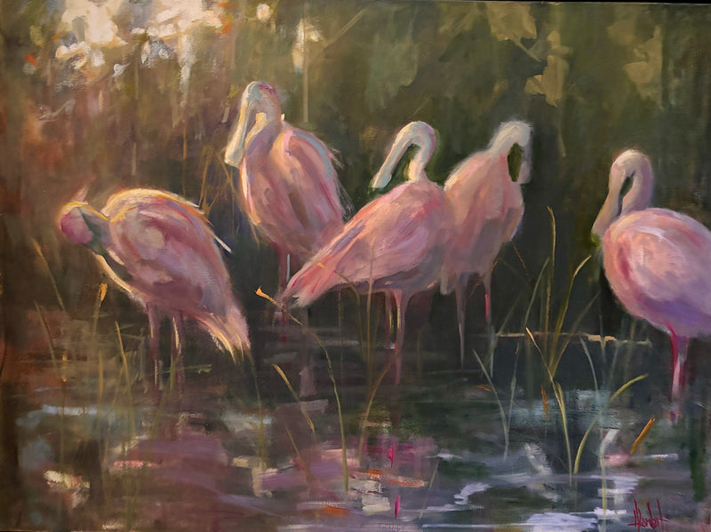Spoonbills by Hilarie Lambert