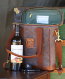 Wine & Whiskey Tote in Pecan 18 oz. Waxed Canvas