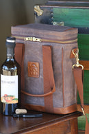 Wine & Whiskey Tote in Pecan 18 oz. Waxed Canvas