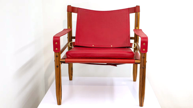 Red Leather Safari Chair