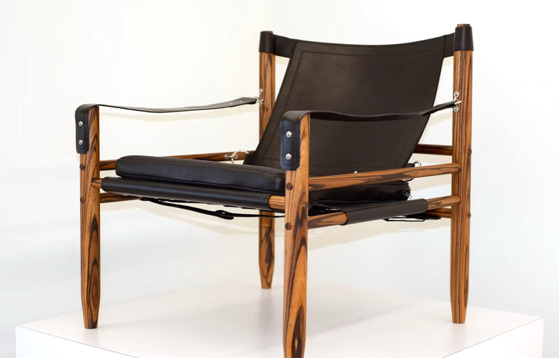 Black Leather Safari Chair