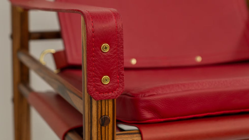 Red Leather Safari Chair