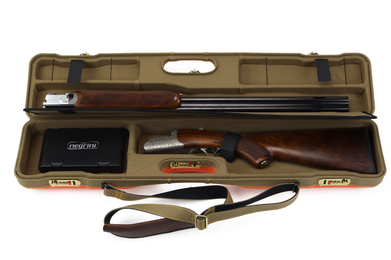 Negrini WINGS Khaki Blaze OU/SXS PLX Canvas Uplander Ultra-Compact Hunting Shotgun Case – 16405LXP/6272