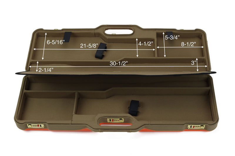 Negrini WINGS Khaki Blaze Two OU/SxS Deluxe Shotgun Hunting Skeet Travel Case – 1670LXP/6273