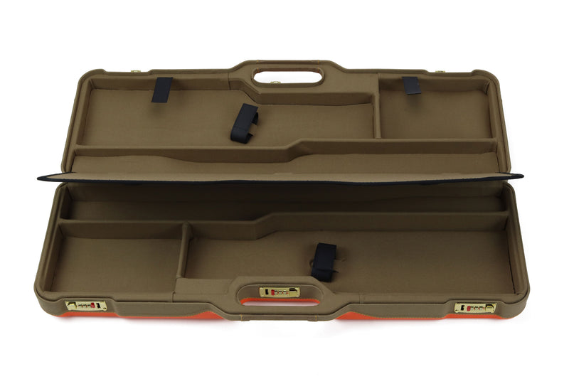 Negrini WINGS Khaki Blaze Two OU/SxS Deluxe Shotgun Hunting Skeet Travel Case – 1670LXP/6273