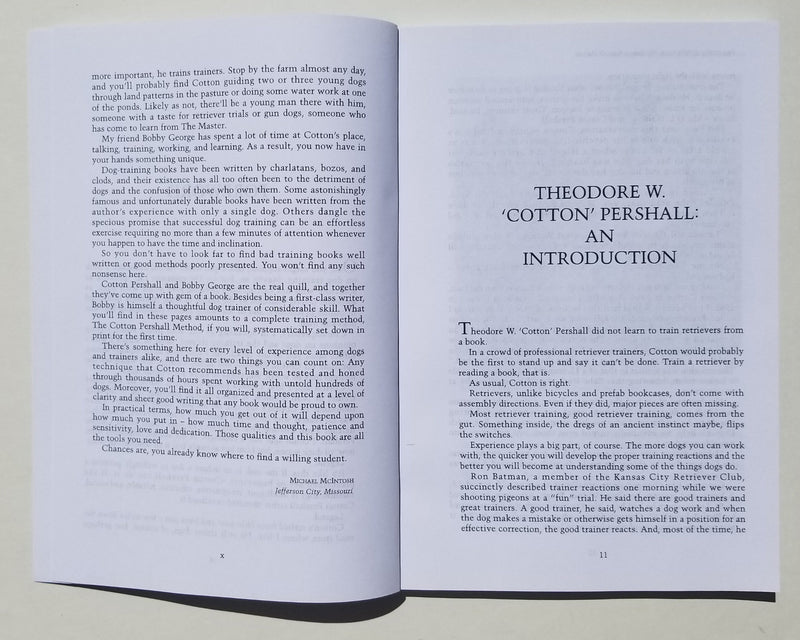 Training Retrievers: The Cotton Pershall Method