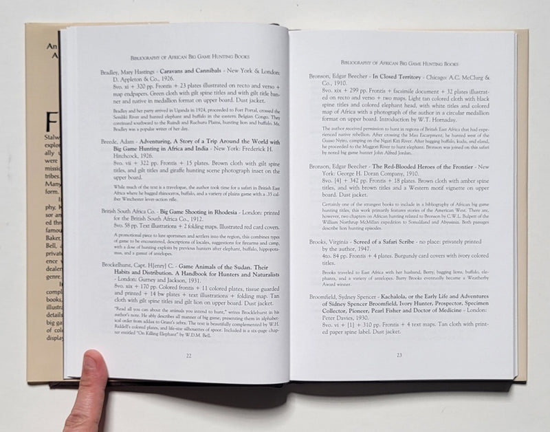 An Annotated Bibliography of African Big Game Hunting Books 1785 to 1950