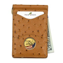 Tan Ostrich Money Clip/Wallet (USA Medallion)