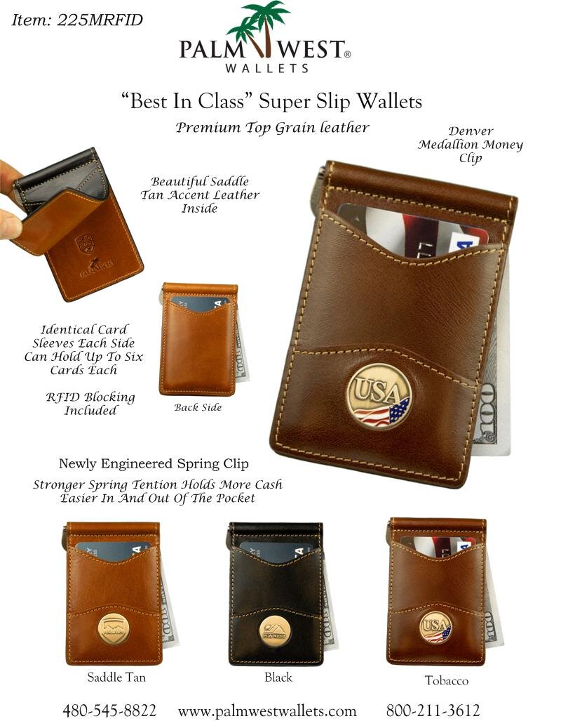 Dark Brown Wire Clip Wallet (USA Medallion)