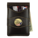 Dark Brown Wire Clip Wallet (USA Medallion)