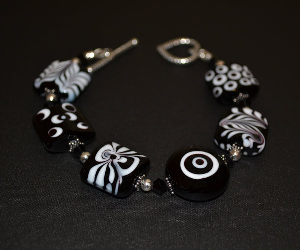 Tribal Tiles - Black and White Bracelet