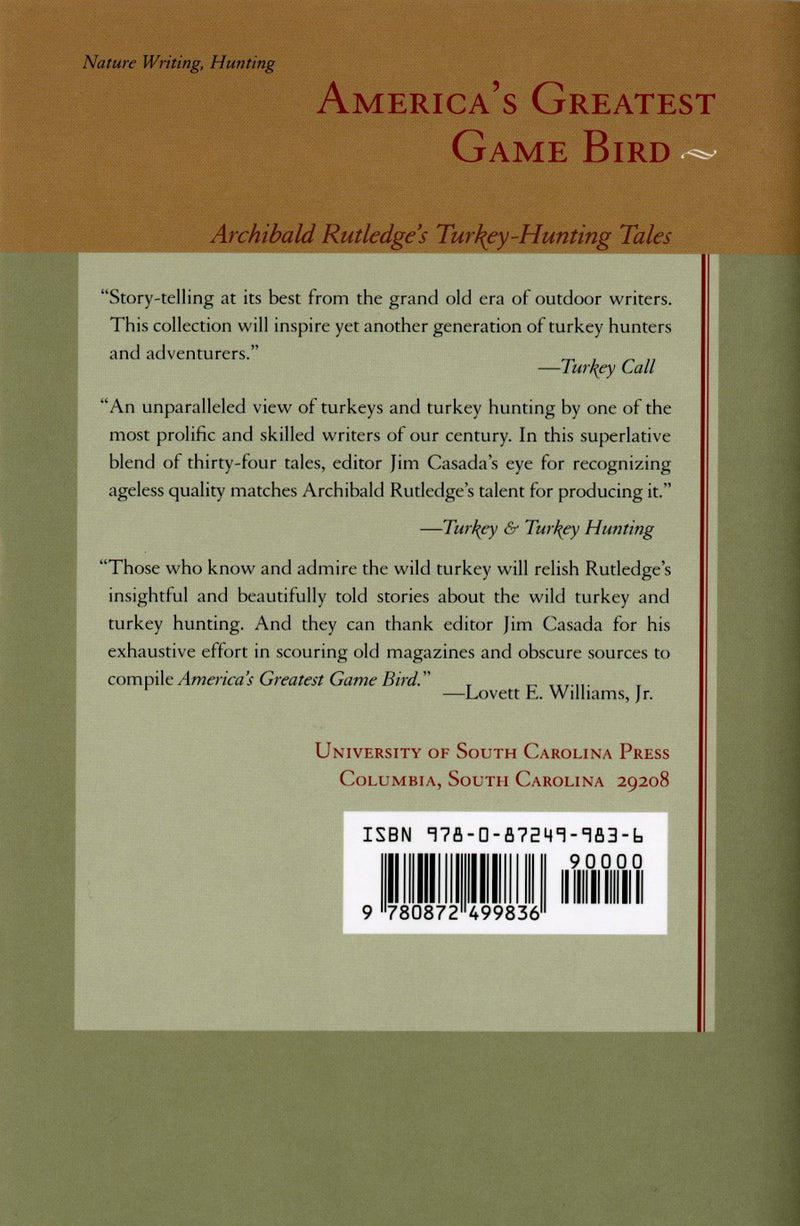 America's Greatest Game Bird: Archibald Rutledge's Turkey Hunting Tales