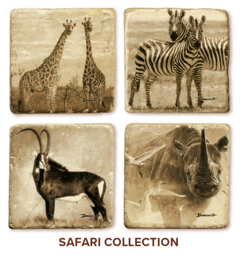 Safari Marble Coasters by John Banovich