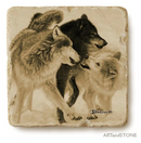 Wolf Marble Coasters by John Banovich