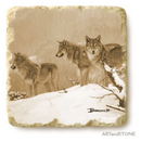 Wolf Marble Coasters by John Banovich