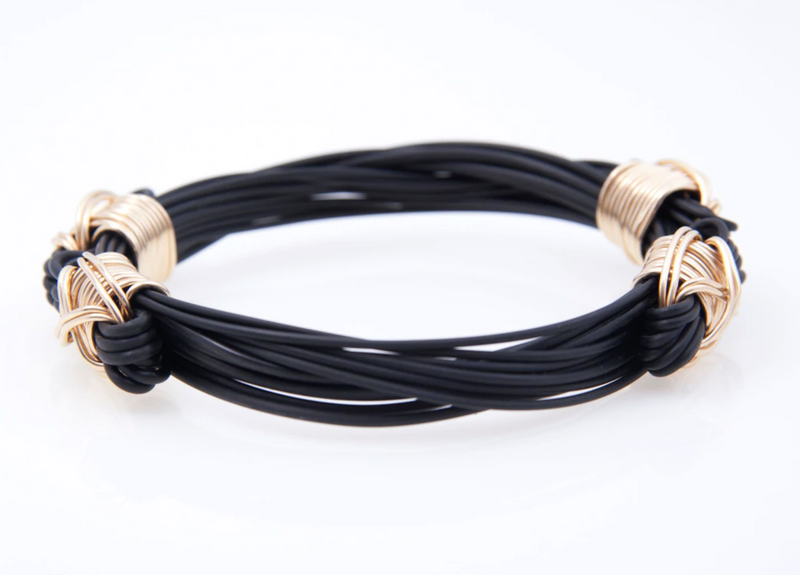 Lightweight Synthetic Elephant Hair Bracelet With 14KT Gold Fill X-knots