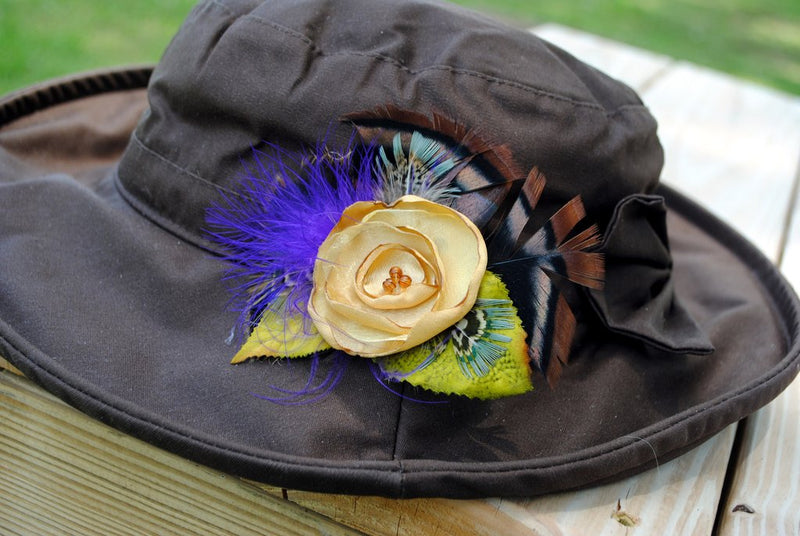 Waxed Cotton Ladies Hat - Brown